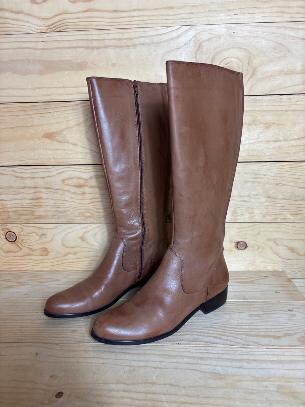 Corso Como Tall Leather Riding Boots in Brown